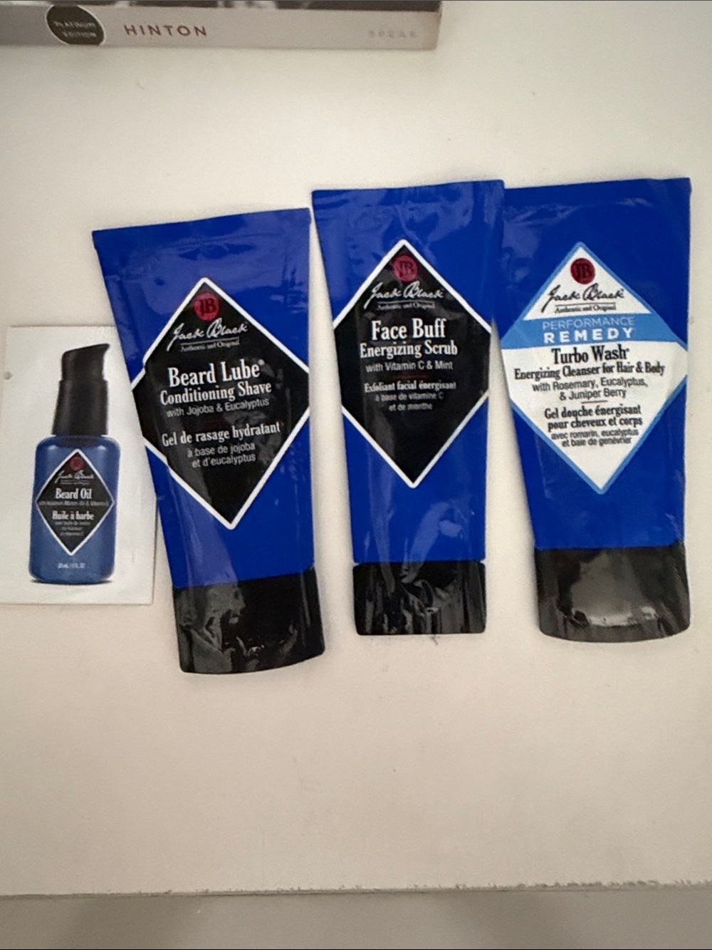 Jack Black Blue Grooming Set | Beard Lube, Face Buff & Turbo Wash